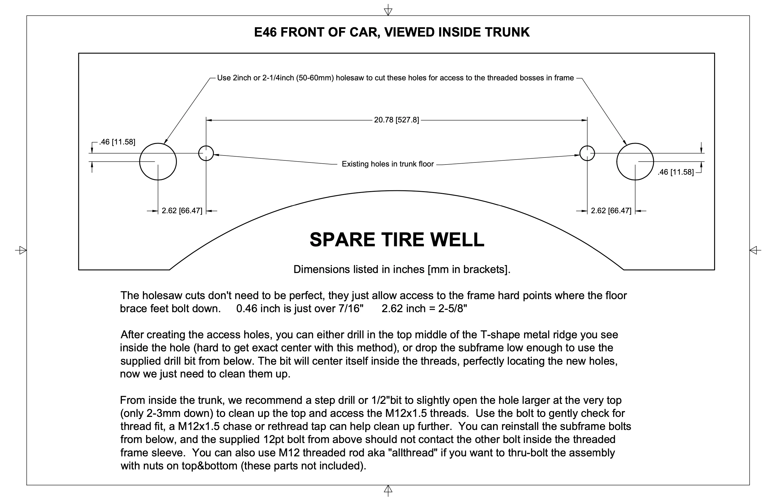 E46 BMW Rear Floor Subframe to Shock Tower Brace - Image 4